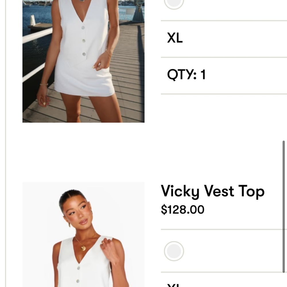 Show Me Your MuMu White V-Neck Top and Skort Set
